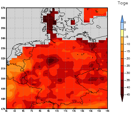 Gebietsmittel dieses Klimalaufs: -30 Tage