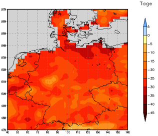 Gebietsmittel dieses Klimalaufs: -24 Tage