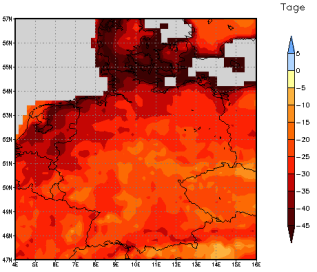 Gebietsmittel dieses Klimalaufs: -29 Tage