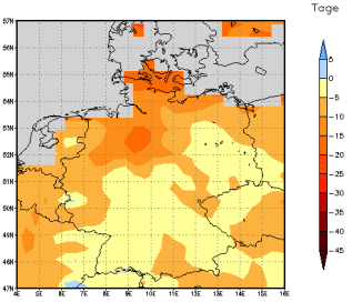 Gebietsmittel dieses Klimalaufs: -4 Tage