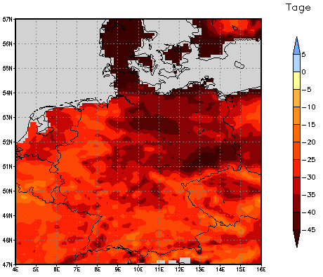 Gebietsmittel dieses Klimalaufs: -34 Tage