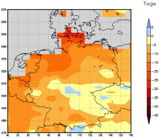 Gebietsmittel dieses Klimalaufs: -8 Tage