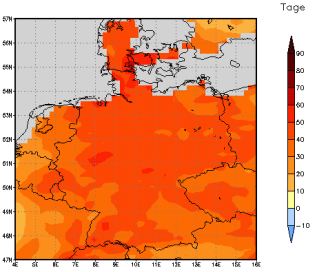 Gebietsmittel dieses Klimalaufs: +43 Tage