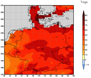 Gebietsmittel dieses Klimalaufs: +57 Tage