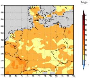 Gebietsmittel dieses Klimalaufs: +9 Tage