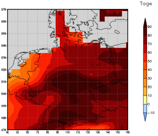 Gebietsmittel dieses Klimalaufs: +77 Tage