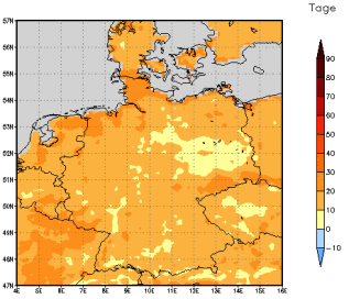 Gebietsmittel dieses Klimalaufs: +14 Tage