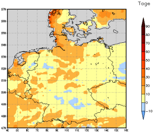 Gebietsmittel dieses Klimalaufs: +7 Tage