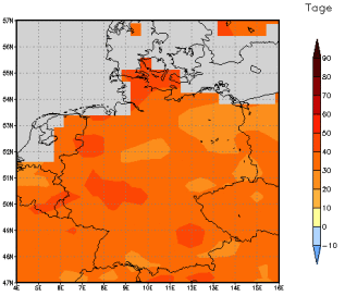 Gebietsmittel dieses Klimalaufs: +34 Tage