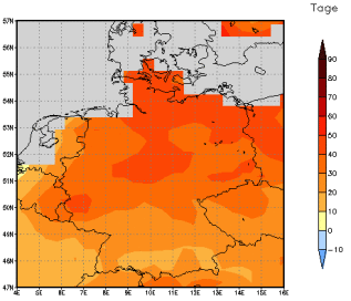 Gebietsmittel dieses Klimalaufs: +22 Tage