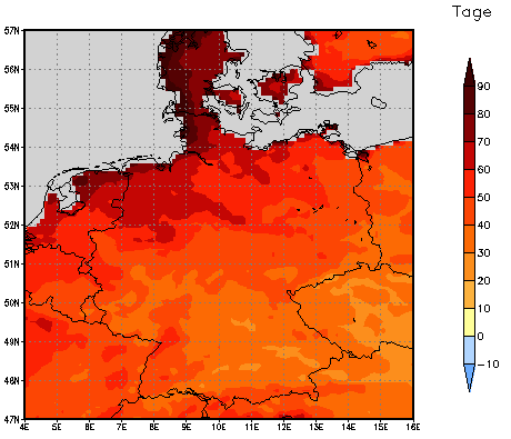 Gebietsmittel dieses Klimalaufs: +47 Tage