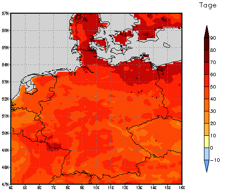 Gebietsmittel dieses Klimalaufs: +51 Tage