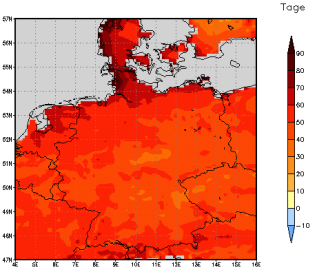 Gebietsmittel dieses Klimalaufs: +46 Tage