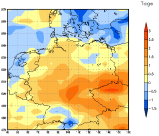 Gebietsmittel dieses Klimalaufs: +1 Tag