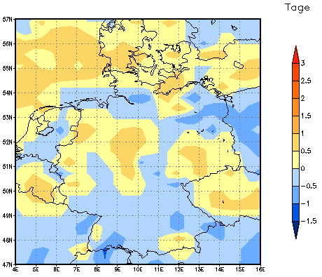 Gebietsmittel dieses Klimalaufs: 0 Tage