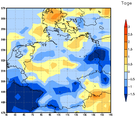 Gebietsmittel dieses Klimalaufs: 0 Tage