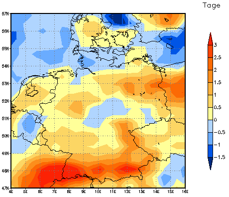 Gebietsmittel dieses Klimalaufs: +1 Tag