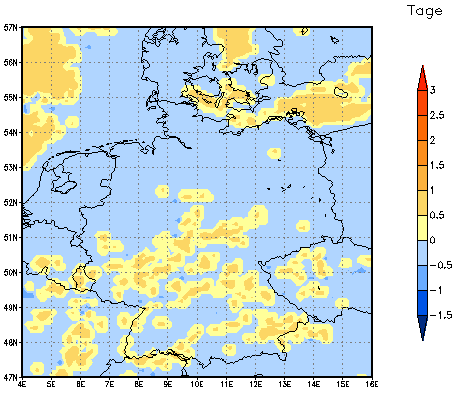 Gebietsmittel dieses Klimalaufs: 0 Tage