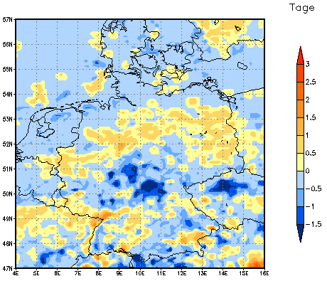 Gebietsmittel dieses Klimalaufs: 0 Tage