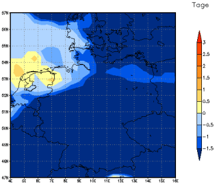 Gebietsmittel dieses Klimalaufs: -6 Tage