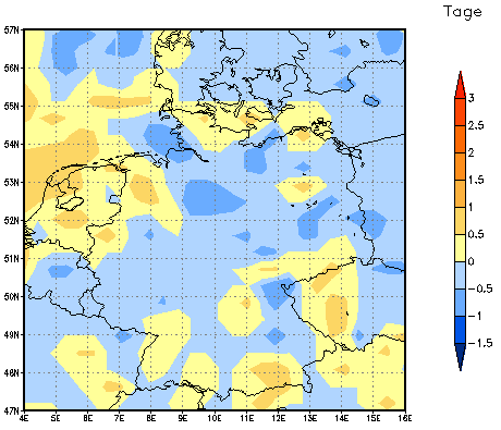 Gebietsmittel dieses Klimalaufs: 0 Tage