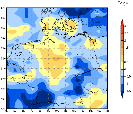 Gebietsmittel dieses Klimalaufs: 0 Tage